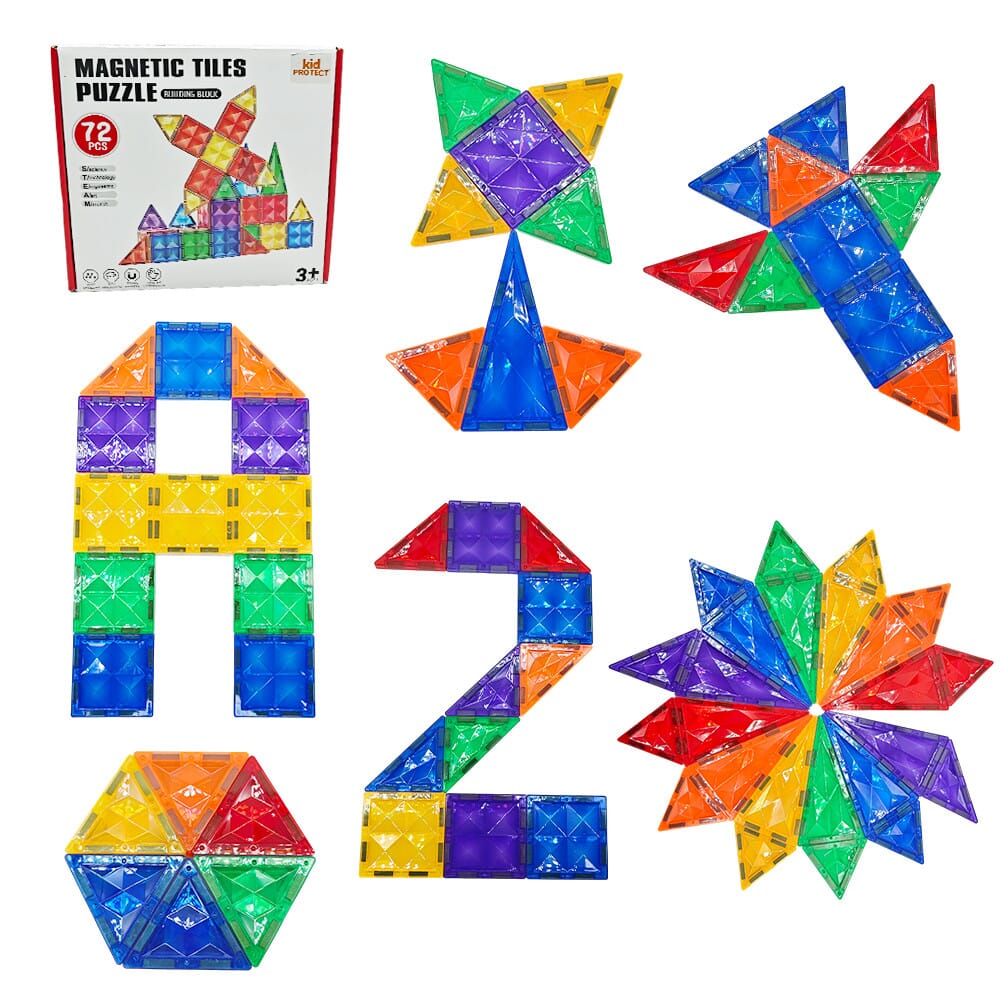 Set Constructie Blocuri Magnetice Copii KidProtect® Big Tiles